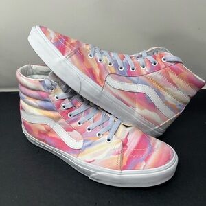 VANS Men Multicolor Camo Pastel Pink Purple  Canvas High Top Size 12 EXCELLENT!